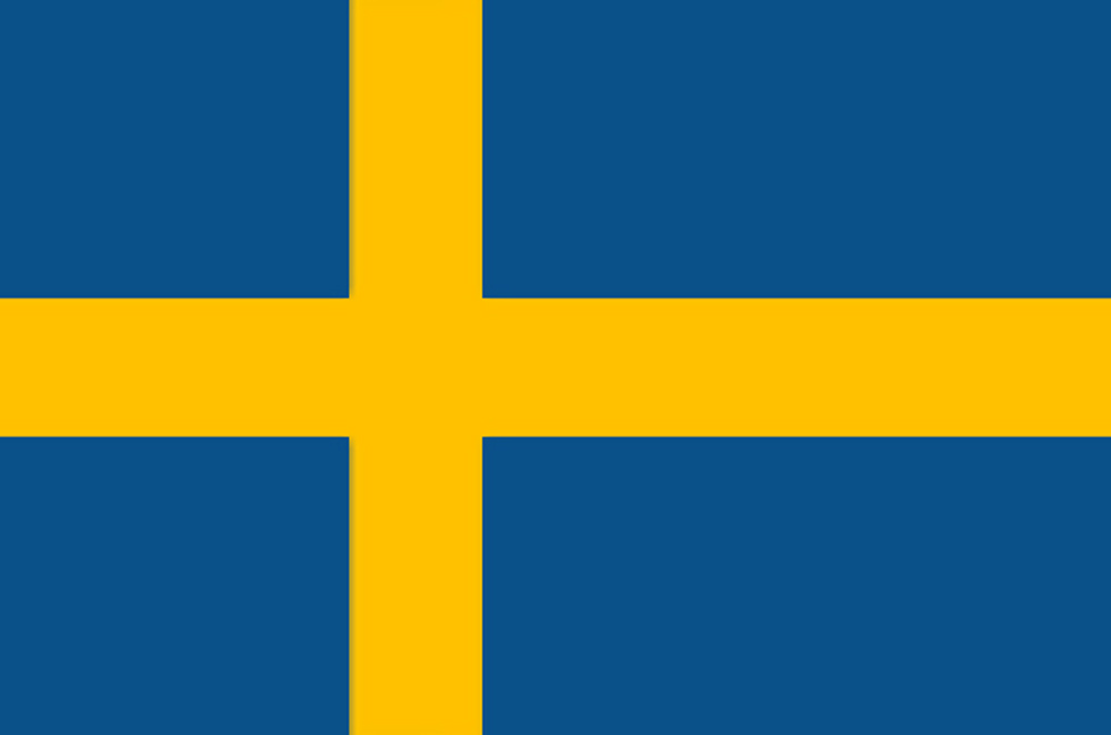 Qqsd Schweden Kleine Flagge Schwedischer Stab Mini Handfahnen - Massiver  Holzmast mit Speerspitze (12 Stück)