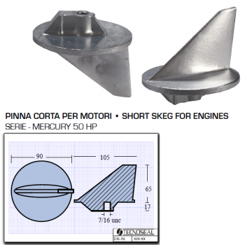 Kurze Flosse für Mercury-Motoren 50 PS
