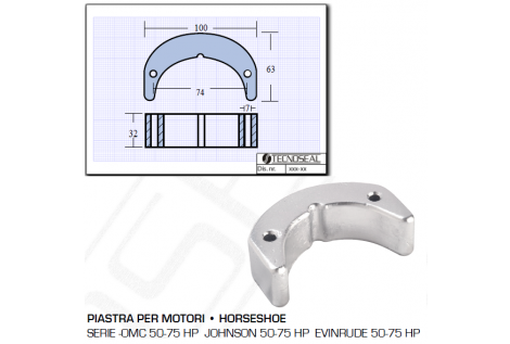 Platte für OMC-Motoren Johnson Evinrude 50 75 PS