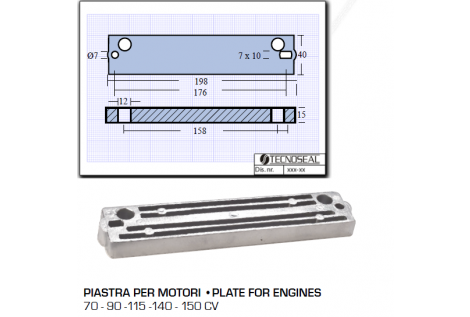 Platte für Susuky-Motoren 70 90 115 140 150 PS