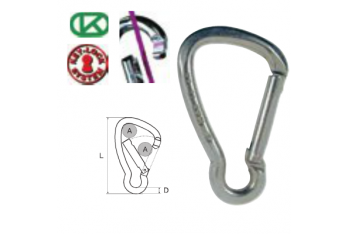 KONG Standard Wide Karabiner aus Edelstahl AISI 316