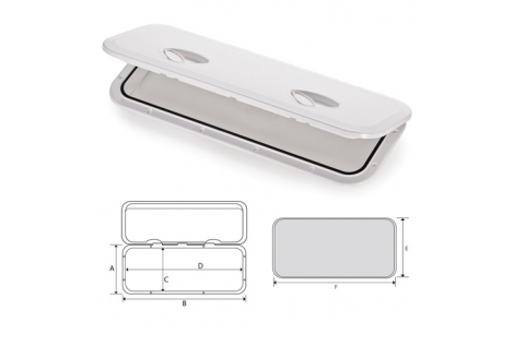 Begehbare Tür aus ABS mit abgedeckten Schrauben 243x607 mm