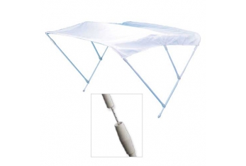 Canopy Sunshade 3 Bögen aus weiß lackiertem weißem Aluminiumtuch