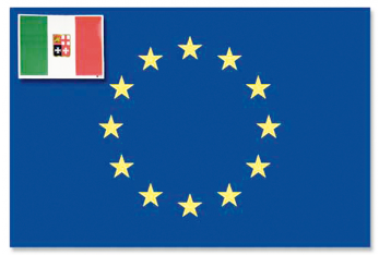 EUROPÄISCHE KLEBEFLAGGE 11X16 CM