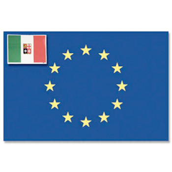 EUROPA + ITALIEN FLAGGE 20X30 CM