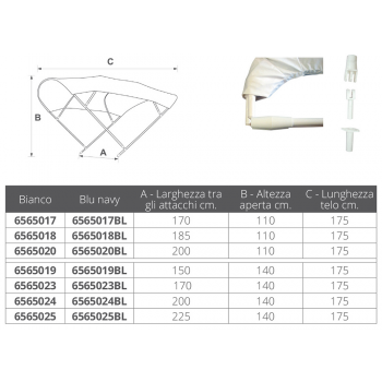 BIMINI VERDECK LL CM.170 BLAU