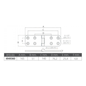 Scharnier aus Edelstahl 316