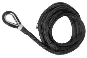 Schwarze Festmacherleine, gespleißt 14 mm x 9 m 