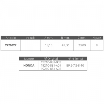 LAUFRAD HONDA 4T 5-7,5-8-10 PS