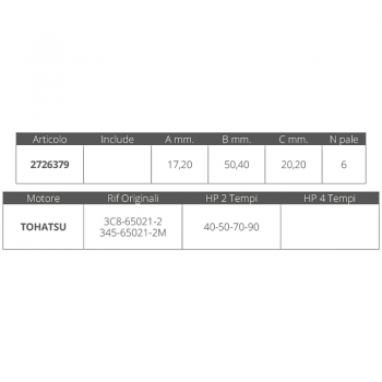 LAUFRAD TOHATSU 2T 40-50 PS