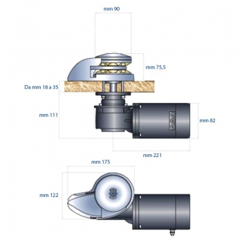 Mz Electronic Smart Windlass Kit + Magnetothermische + Armaturenbrettsteuerung