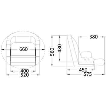 Polstersitz m. H51 Flip-up RAL9010 